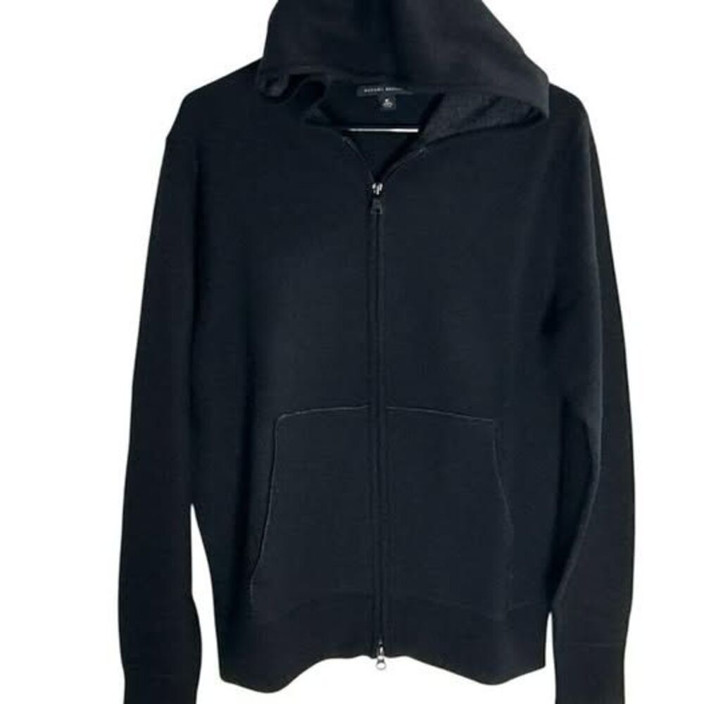 Banana Republic Men's Black Wool Full-Zip Hoodie Size Medium Excellent Condition